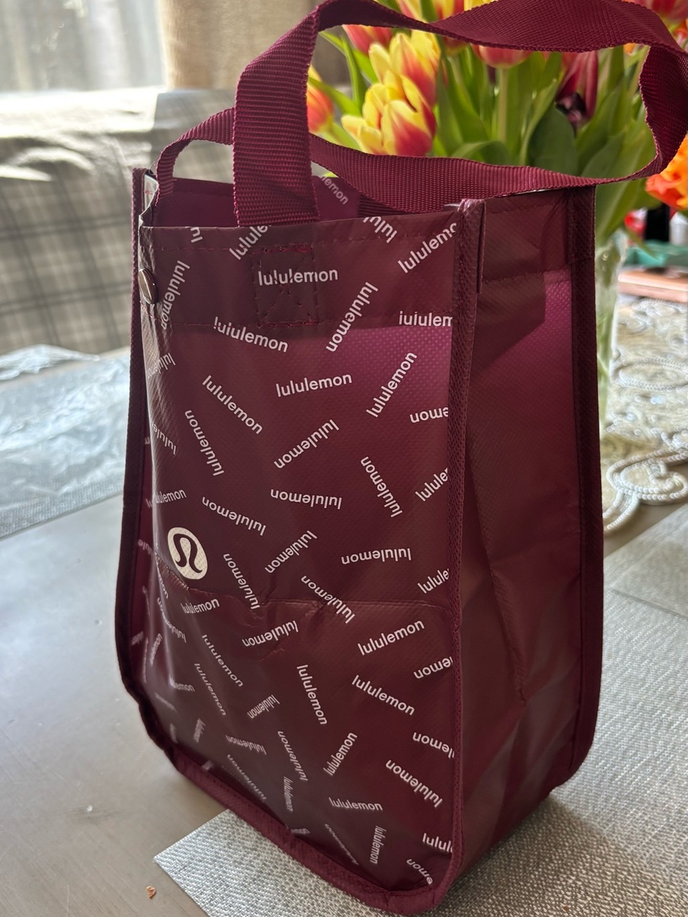 lululemon athletica Burgundy Logo-Print Tote